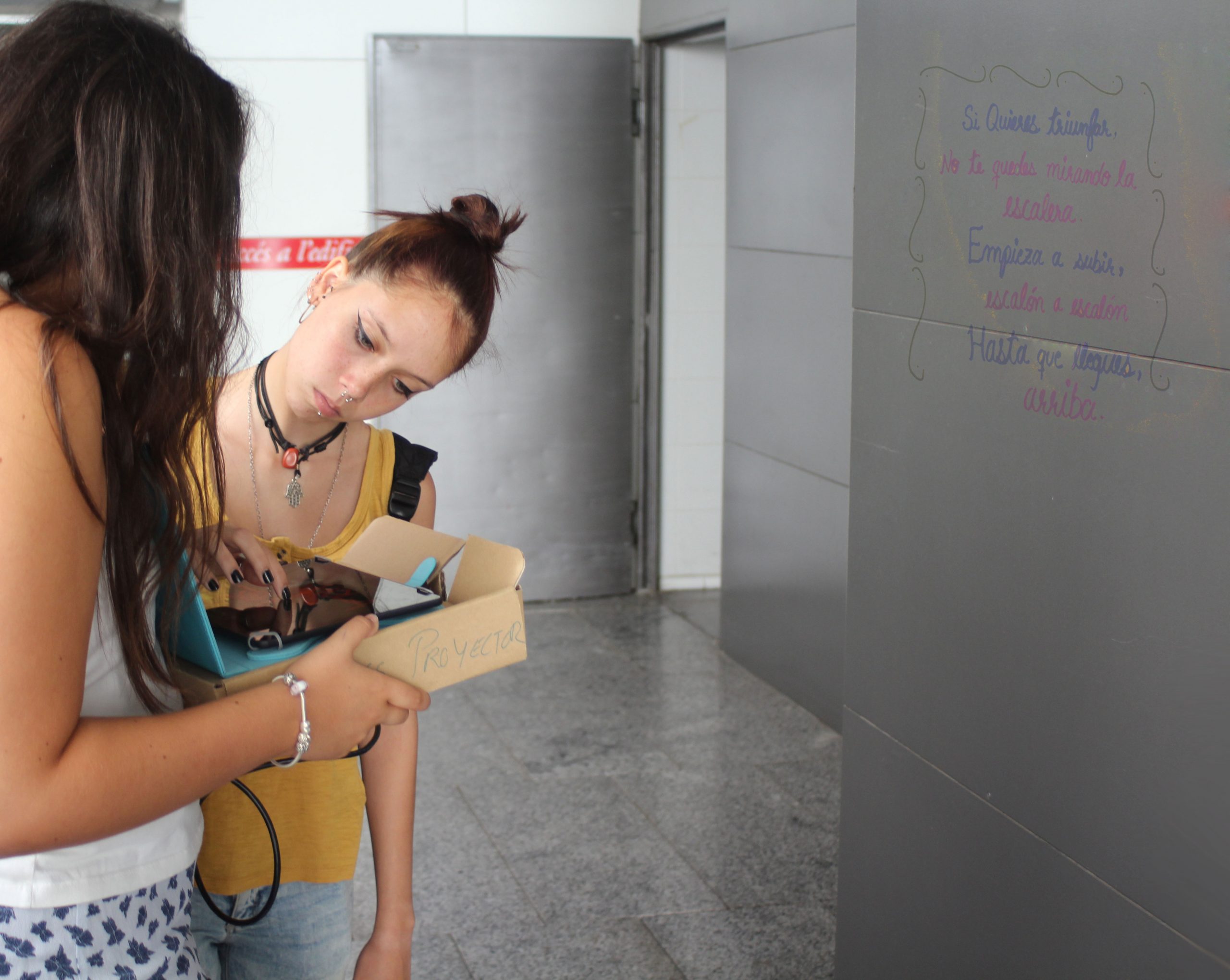 Child using pico projector